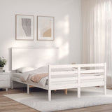 Bed Frame without Mattress White Small Double Solid Wood 3195192