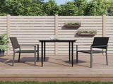 Garden Chair Set of 2 Black PE rattan, powder-coated steel 364098