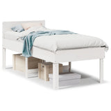 Bed Frame without Mattress White 90x200 cm Solid Wood Pine 855739
