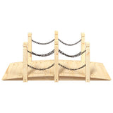Garden Bridge with Chain Railings 150x67x56cm Solid Wood Spruce 363357