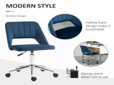 Armless Velvet-Feel Office Chair - Dark Blue T3398P329953
