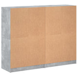 Bookcase with Doors Concrete Grey 136x37x109 cm Engineered Wood 3206513