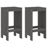 Bar Stools 2 pcs Grey 40x36x75 cm Solid Wood Pine 825347