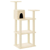 171427 Cat Tree with Sisal Scratching Posts Cream 118,5 cm