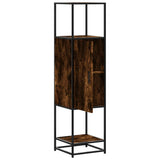 Highboard Smoked Oak 35.5x35x139 cm Engineered Wood and Metal 849036