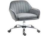 Office Chair, Swivel Desk Chair, Velvet-Feel Fabric Vanity Chair with Adjustable Height and Rolling T3398P344780