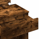 Dressing Table with LED Smoked Oak 100x40x120 cm 848210