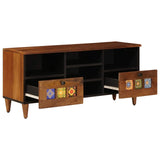 TV Cabinet with Drawer Walnut 100 x 33 x 46 cm Solid Mango Wood 4018242