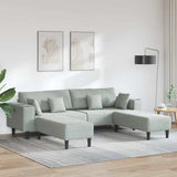 Sofa with Cushion 3 pcs Light Grey Velvet 3335172