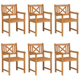 Garden Chairs 6 pcs Natural Solid Acacia Wood 3324847
