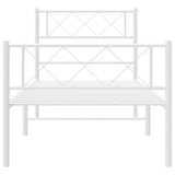 Metal Bed Frame without Mattress with Footboard White 100x190cm 372338