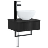 Bathroom Furniture Set 3 pcs Black Engineered Wood 3405588