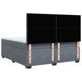 Box Spring Bed with Mattress Dark Grey 200x200 cm Velvet 3291015