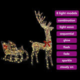 Reindeer Pull Sleigh Warm white 70 x 26 x 129 cm PET 42019079
