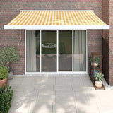 Retractable Awning Yellow and White 3x2.5 m Fabric and Aluminium 3154531