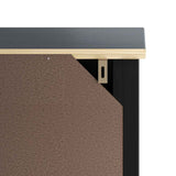 Bathroom Wall Cabinet Black Solid pine wood, engineered wood, metal 358551