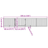Dog Gate with Door Foldable 4 Panels White 320 cm Poplar Wood 352185