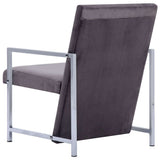 Armchair with Chrome Feet Dark Gray Velvet 282269