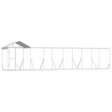 Outdoor Dog Kennel with Roof Silver 10x2x2.5 m Galvanised Steel 3190468