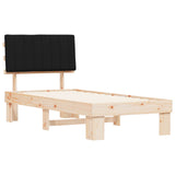 Bed Frame with Upholstered Headboard Black 90 x 200 cm 877516