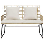 Garden Bench Brown and Cream Poly rattan, steel 42010354