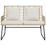 Garden Bench Brown and Cream Poly rattan, steel 42010354