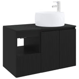 Bathroom Furniture Set 2 pcs Black Engineered Wood 3404095
