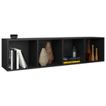 Book Cabinet/TV Cabinet Black 36x30x143 cm Engineered Wood 800145