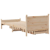 Bed Frame without Mattress 75x190 cm Small Single Solid Wood Pine 3309794