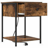 Bedside Cabinet with Drawer 2 pcs Smoked Oak 42 x 41 x 56 cm 859425