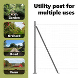 Fence Post with Concrete Base 26 pcs Grey Powder-Coated Steel 3350251