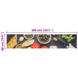 Kitchen Rug Washable Wine & Dinner 60x300 cm Velvet 136554