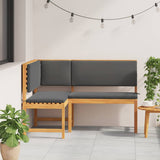 Garden Corner Bench Brown 140 x 100 x 91cm Solid Acacia wood 4107150