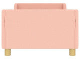 Toddler Bed Frame with Headboard Pink 70 x 140 cm Sheep Fabric 42010845