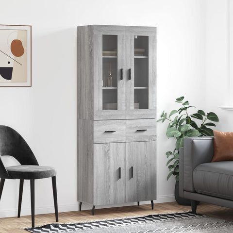 Highboard Grey Sonoma 69.5x34x180 cm Engineered Wood 3198551