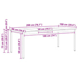 Dining Table White 200 x 100 x 75 cm Solid Pine Wood 3416326