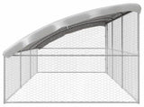 Dog Kennel 3 pcs Silver 6 x 2 x 2 m Galvanised steel 3368329