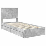 Storage Bed Concrete Grey 90 x 200 cm Engineered Wood 3411246