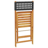 Garden Chair Set of 6 Black Solid Acacia wood, Poly Rattan Medium 3214593