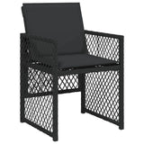 11 Piece Garden Dining Set with Cushions Black Poly Rattan 3210787