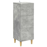 Drawer Cabinet Concrete Grey 33 x 34.5 x 90 cm Engineered Wood 894618
