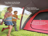 4-6 Man Family Camping Tent w/ 2 Bedrooms and a Living Room, Waterproof Tunnel Tent w/ Sewn In T3398P349063