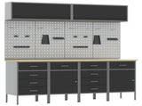 Work Cabinet Set 10 pcs Black Steel and Engineered Wood 3321492