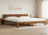 Double Bed Frame with Headboard ROSTOCK Natural 200 x 200 cm 3405459