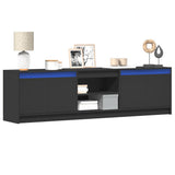 TV Cabinet with LED Black 180x34x50 cm Engineered Wood 3307913