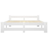 Bed Frame without Mattress White Solid Pine Wood 140x200 cm 322001