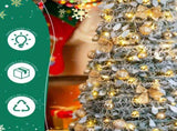 6 FT Snow Flocked Pre-lit Artificial Pop Up Christmas Tree with 100 Warm Lights and Golden Ornaments 48293641