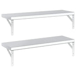 Wall Shelves 2 pcs 75x23.5 cm Silver Stainless Steel 3214507