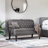 Bench Grey 119.5 x 64.5 x 75 cm Faux Leather 42019297