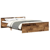 Bed Frame without Mattress Old Wood 140x190cm Engineered Wood 3328778